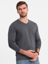 Ombre Clothing Tmavě šedé pánské basic tričko Ombre Clothing