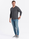 Ombre Clothing Tmavě šedé pánské basic tričko Ombre Clothing