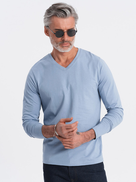 Ombre Clothing Světle modré pánské basic tričko Ombre Clothing