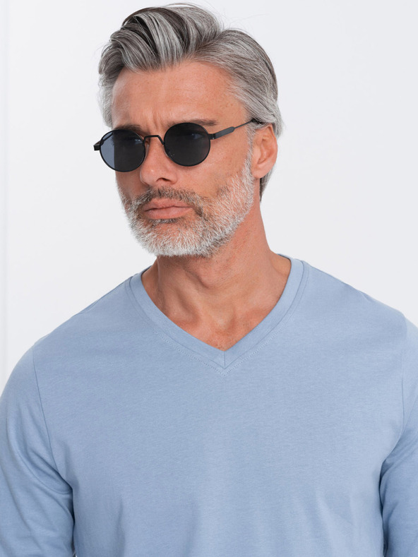 Ombre Clothing Světle modré pánské basic tričko Ombre Clothing