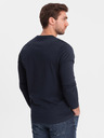 Ombre Clothing Tmavě modré pánské basic tričko Ombre Clothing