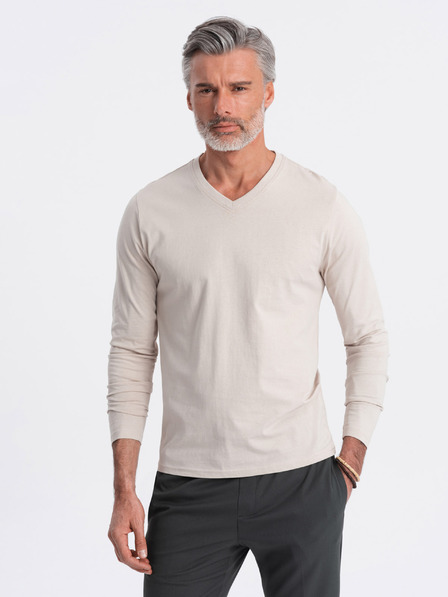 Ombre Clothing Béžové pánské basic tričko Ombre Clothing