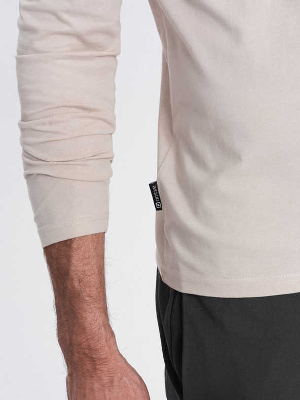 Ombre Clothing Béžové pánské basic tričko Ombre Clothing
