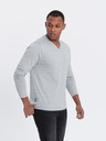 Ombre Clothing Světle šedé pánské basic tričko Ombre Clothing