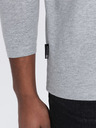 Ombre Clothing Světle šedé pánské basic tričko Ombre Clothing