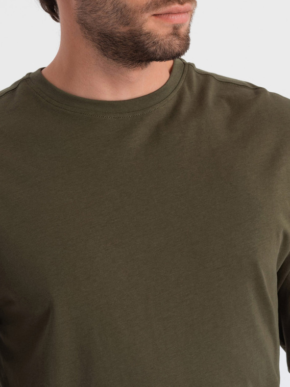 Ombre Clothing Khaki pánské basic tričko Ombre Clothing