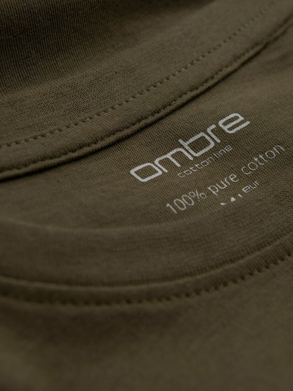 Ombre Clothing Khaki pánské basic tričko Ombre Clothing
