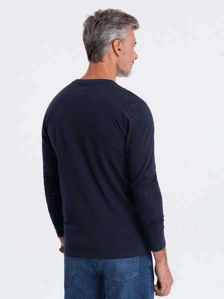 Ombre Clothing Tmavě modré pánské basic tričko Ombre Clothing