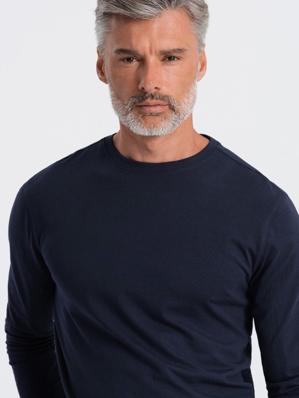 Ombre Clothing Tmavě modré pánské basic tričko Ombre Clothing