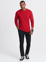 Ombre Clothing Červené pánské basic tričko Ombre Clothing