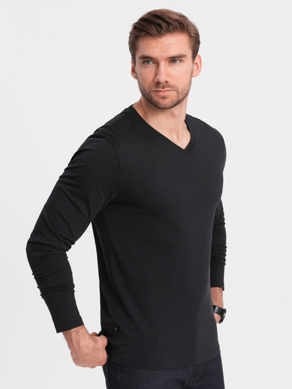 Ombre Clothing Černé pánské basic tričko Ombre Clothing