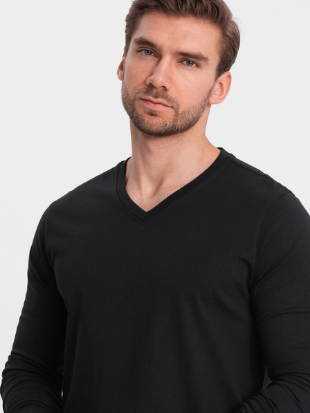 Ombre Clothing Černé pánské basic tričko Ombre Clothing