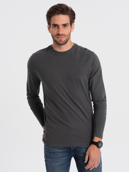 Ombre Clothing Tmavě šedé pánské basic tričko Ombre Clothing