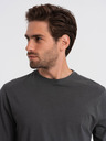 Ombre Clothing Tmavě šedé pánské basic tričko Ombre Clothing