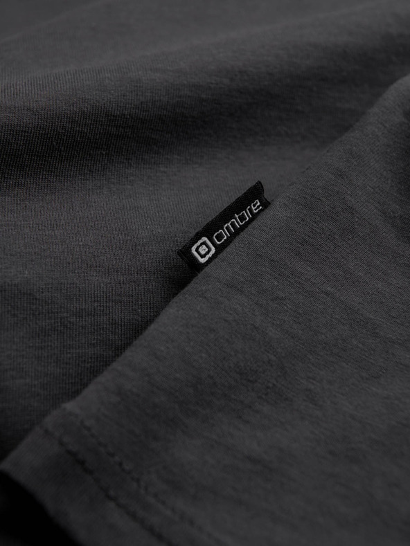 Ombre Clothing Tmavě šedé pánské basic tričko Ombre Clothing