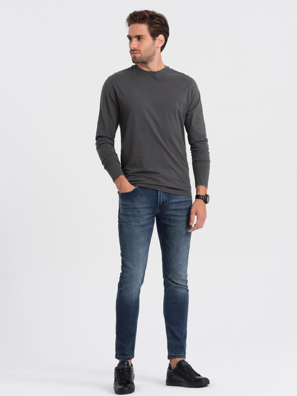 Ombre Clothing Tmavě šedé pánské basic tričko Ombre Clothing