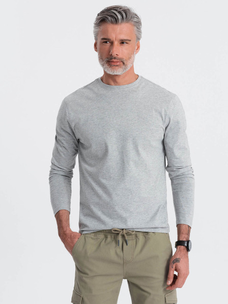 Ombre Clothing Šedé pánské basic tričko Ombre Clothing