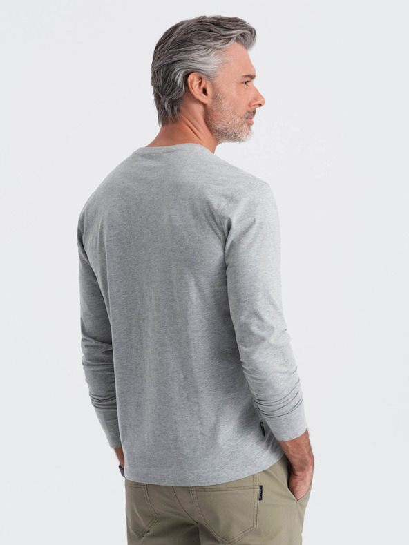 Ombre Clothing Šedé pánské basic tričko Ombre Clothing