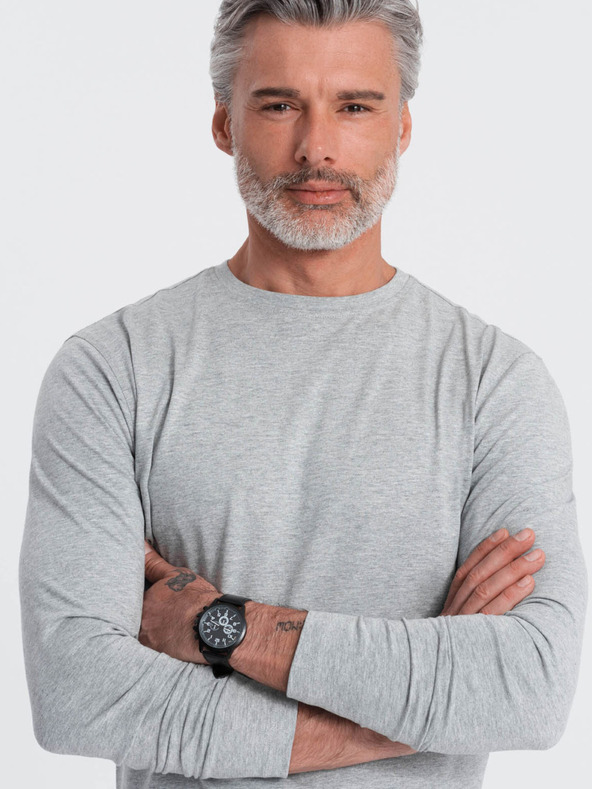 Ombre Clothing Šedé pánské basic tričko Ombre Clothing