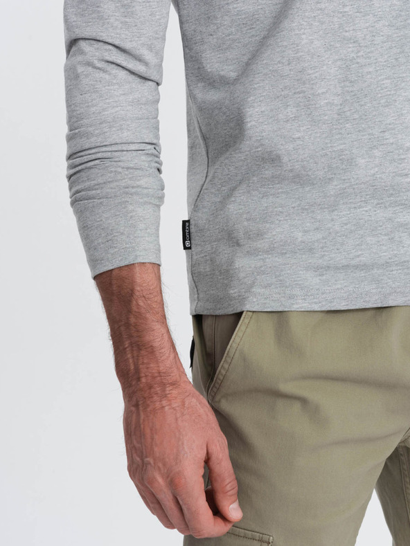 Ombre Clothing Šedé pánské basic tričko Ombre Clothing