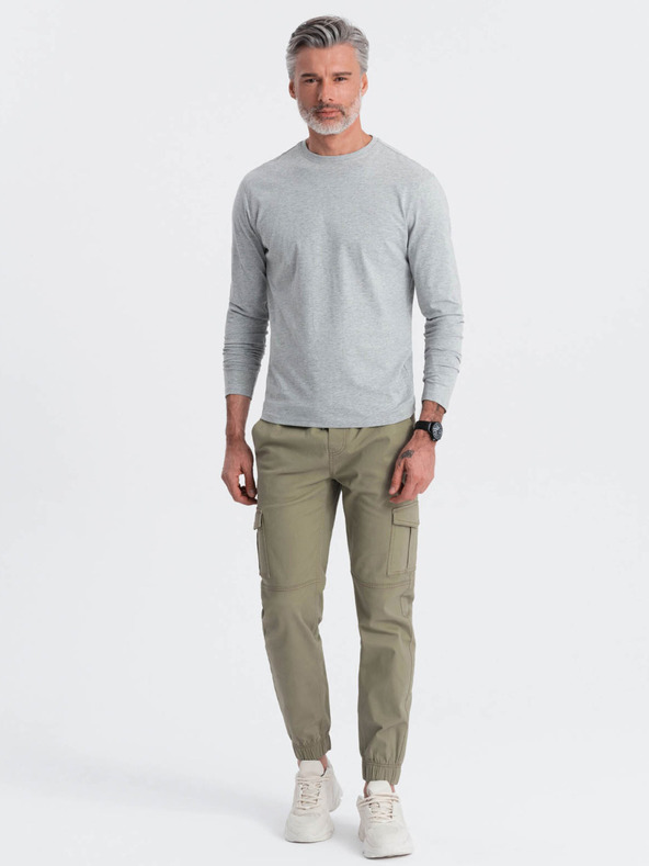 Ombre Clothing Šedé pánské basic tričko Ombre Clothing