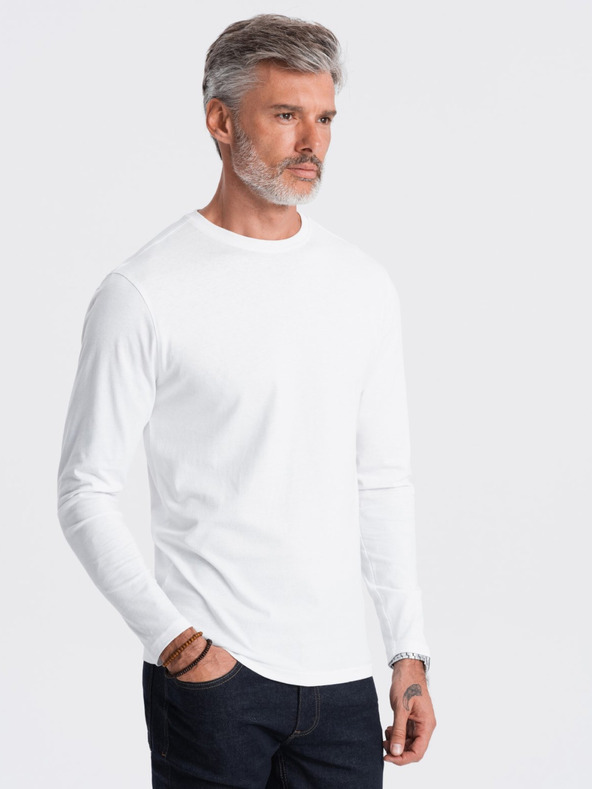 Ombre Clothing Bílé pánské basic tričko Ombre Clothing