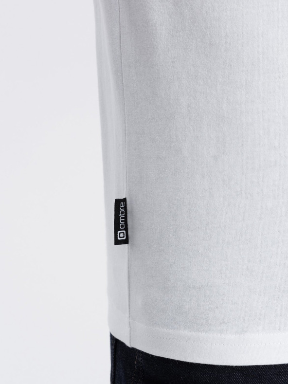 Ombre Clothing Bílé pánské basic tričko Ombre Clothing