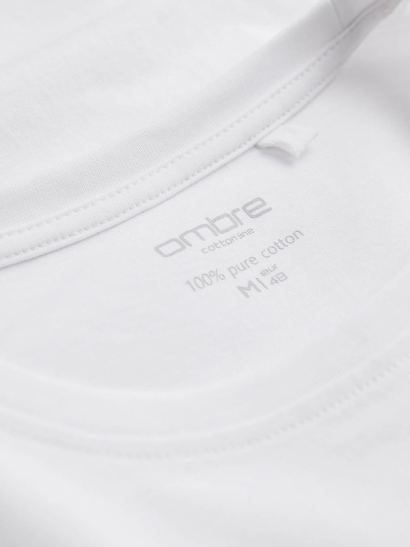 Ombre Clothing Bílé pánské basic tričko Ombre Clothing