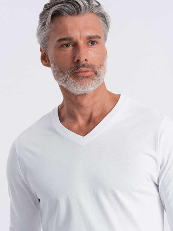 Ombre Clothing Bílé pánské basic tričko Ombre Clothing