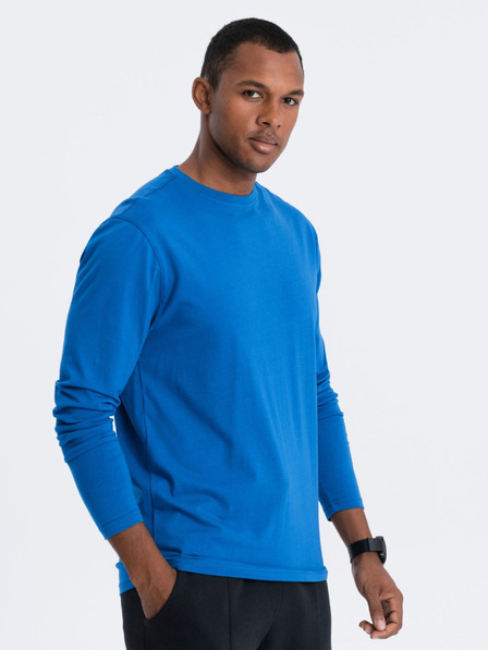 Ombre Clothing Modré pánské basic tričko Ombre Clothing