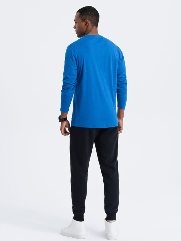 Ombre Clothing Modré pánské basic tričko Ombre Clothing