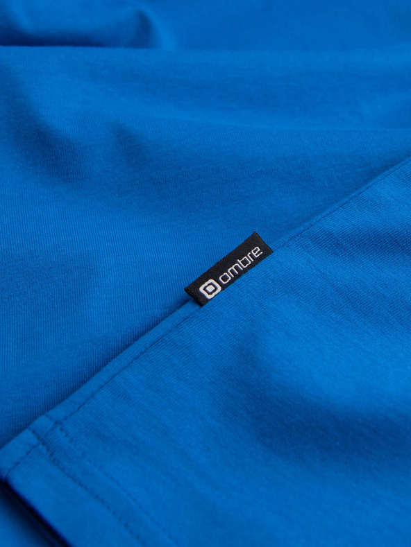 Ombre Clothing Modré pánské basic tričko Ombre Clothing