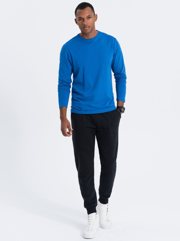 Ombre Clothing Modré pánské basic tričko Ombre Clothing