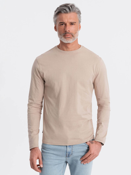 Ombre Clothing Béžové pánské basic tričko Ombre Clothing