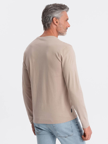 Ombre Clothing Béžové pánské basic tričko Ombre Clothing