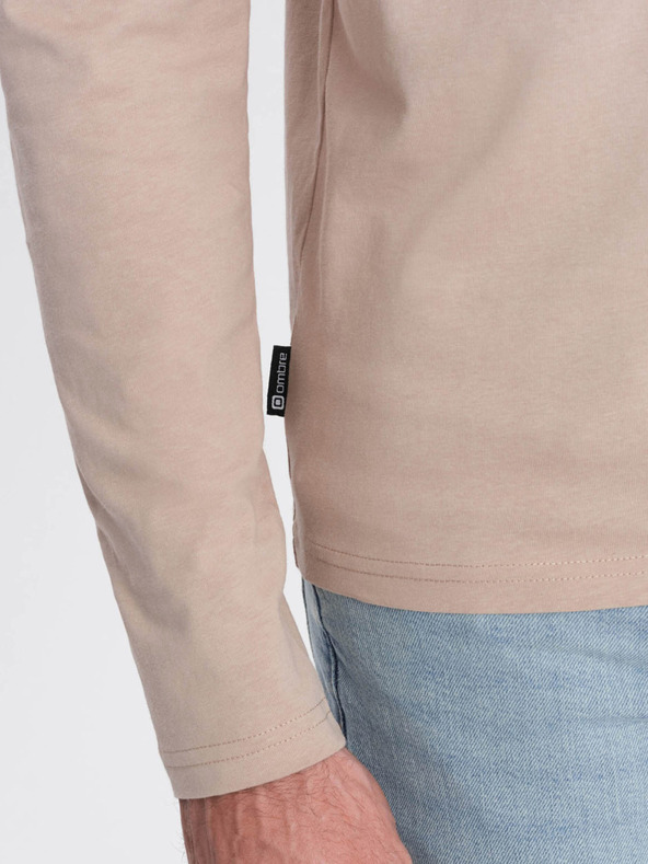 Ombre Clothing Béžové pánské basic tričko Ombre Clothing