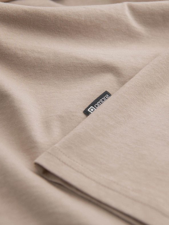 Ombre Clothing Béžové pánské basic tričko Ombre Clothing