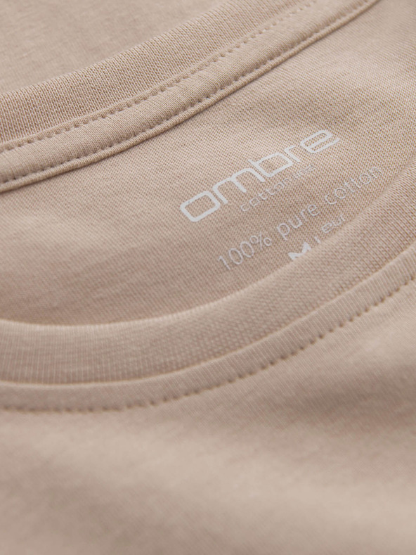 Ombre Clothing Béžové pánské basic tričko Ombre Clothing