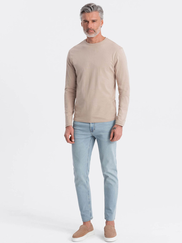 Ombre Clothing Béžové pánské basic tričko Ombre Clothing