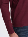 Ombre Clothing Vínové pánské basic tričko Ombre Clothing