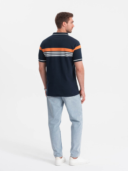 Ombre Clothing Tmavě modré pánské polo tričko Ombre Clothing
