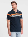 Ombre Clothing Tmavě modré pánské polo tričko Ombre Clothing