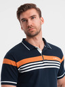Ombre Clothing Tmavě modré pánské polo tričko Ombre Clothing