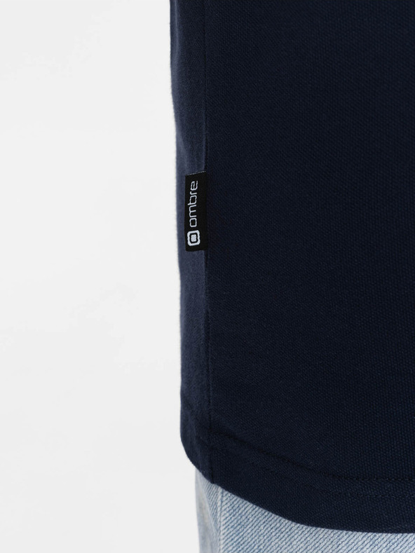 Ombre Clothing Tmavě modré pánské polo tričko Ombre Clothing