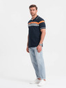 Ombre Clothing Tmavě modré pánské polo tričko Ombre Clothing