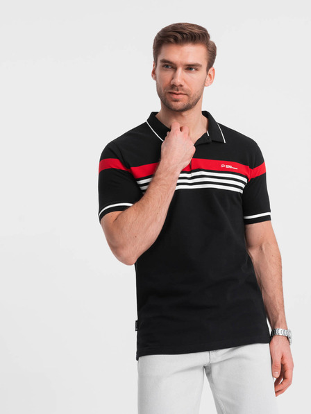 Ombre Clothing Černé pánské polo tričko Ombre Clothing