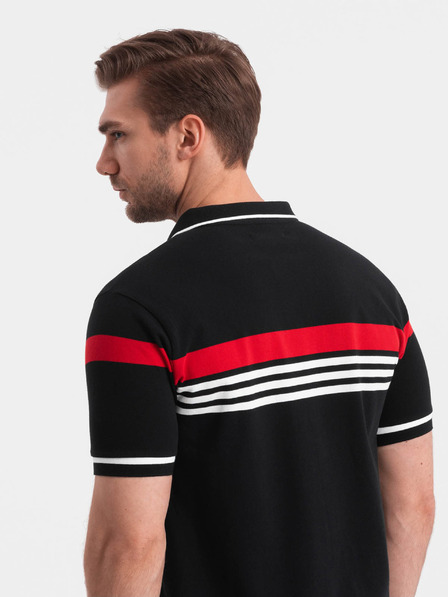 Ombre Clothing Černé pánské polo tričko Ombre Clothing