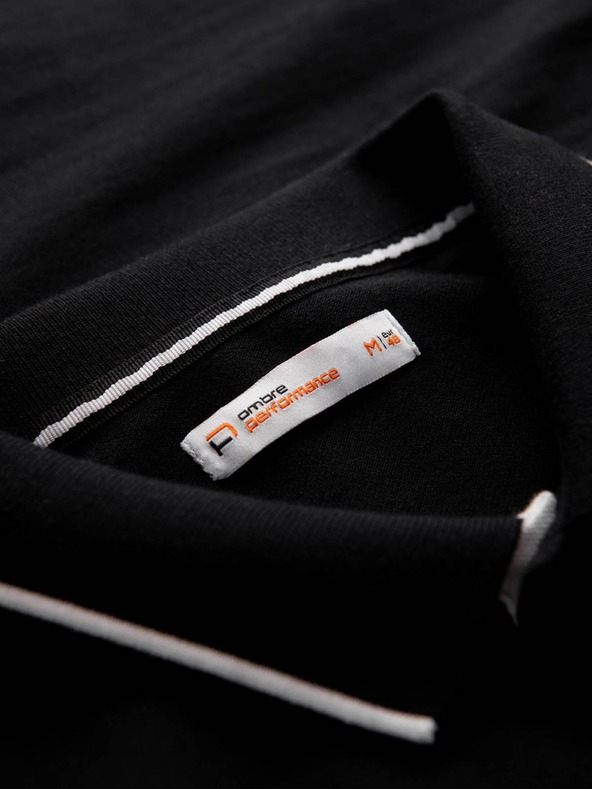 Ombre Clothing Černé pánské polo tričko Ombre Clothing