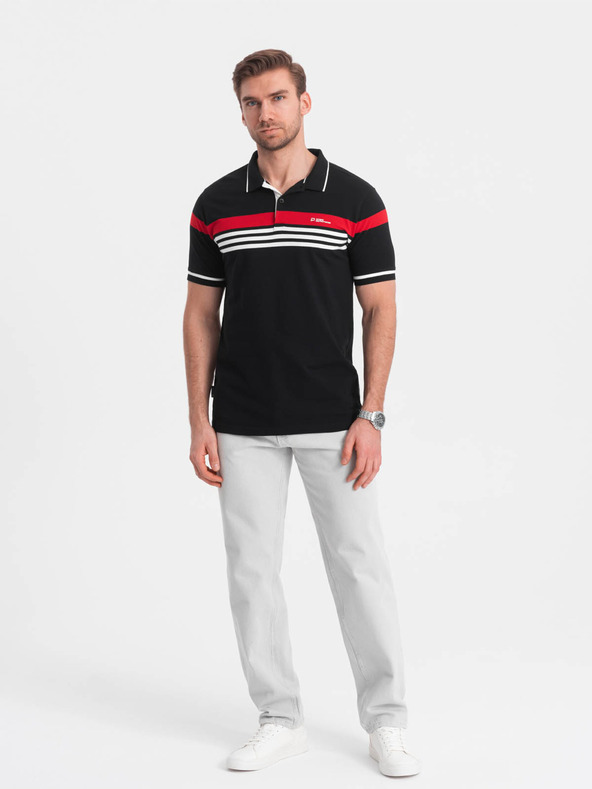 Ombre Clothing Černé pánské polo tričko Ombre Clothing