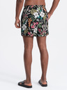 Ombre Clothing Černo-zelené pánské plavky s tropickým vzorem Ombre Clothing